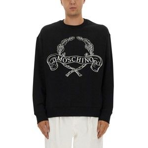 Moschino Black Sweatshirt With Laurel Crown Logo Embroidery - NWT
